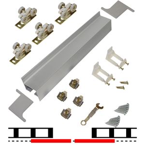 Picture of 2610F 30" 2-Door Hardware Set, Ball Bearing Wheels