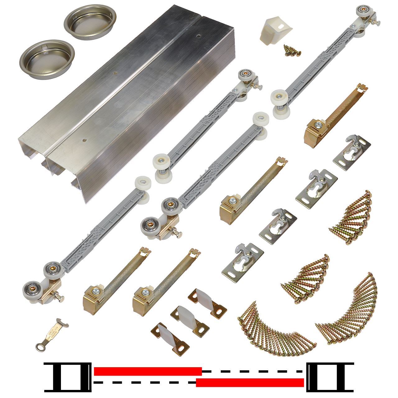 134FSC 24" 2Door SoftClose Hardware Set Sliding