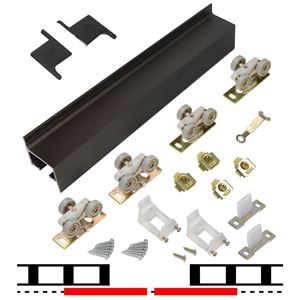 Picture of 2610FB 30" 2-Door Hardware Set, Bronze Track