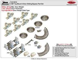 Picture of 13313814 138F 4-Door Part Set, Ball Bearing Hanger